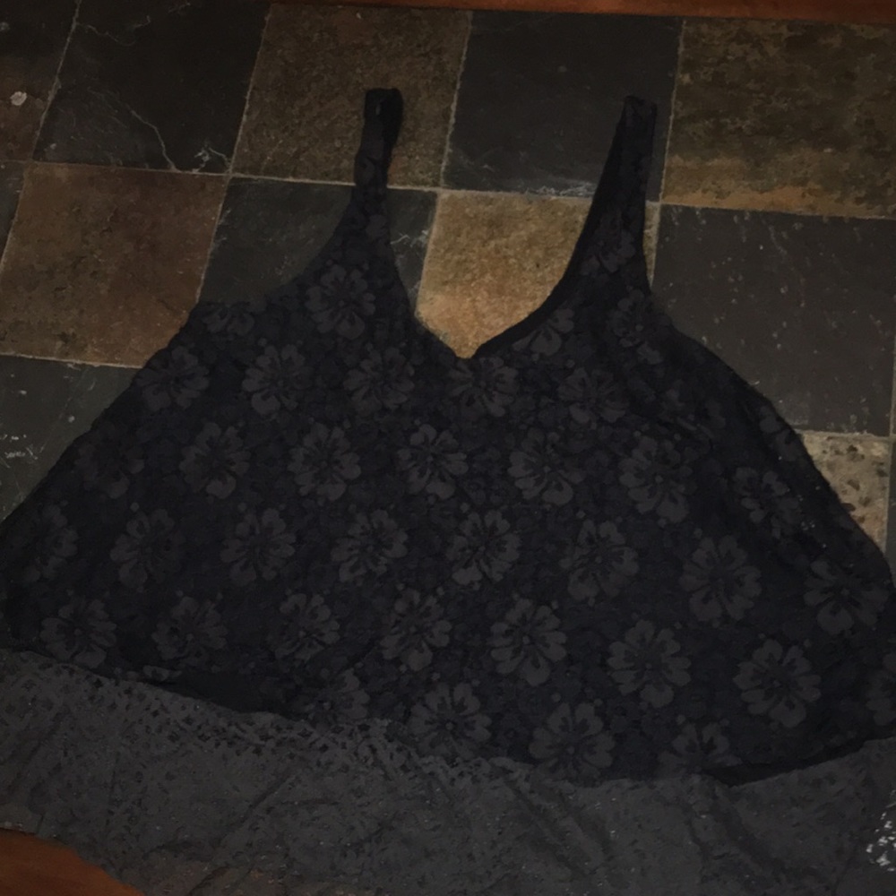 Black flowery tank top